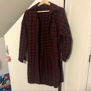 Burgundy Fashion Nova button up shirt dress